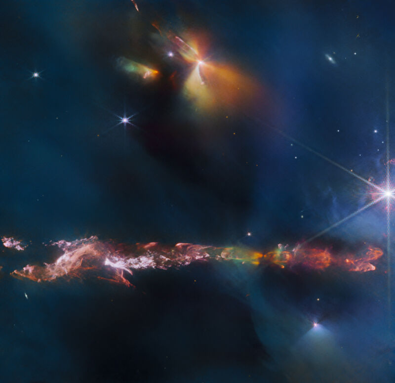 This image reveals intricate details of the Herbig Haro object number 797 (HH 797).